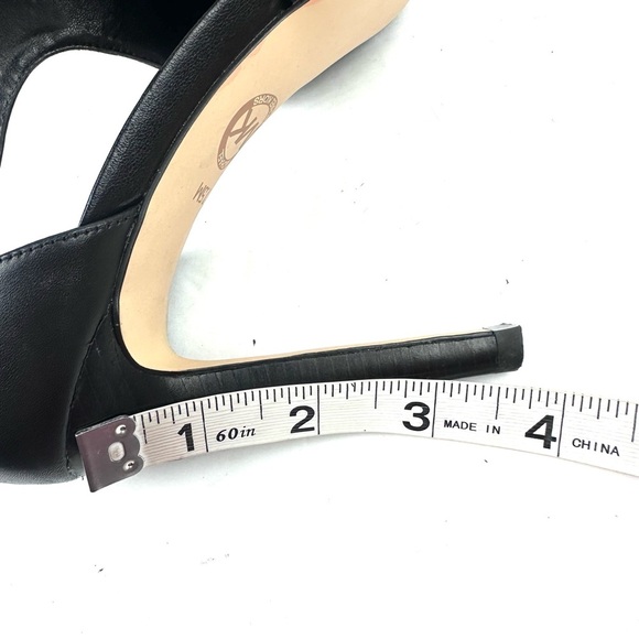 Michael Kors Clara Heel 7.5 Black Leather Peep Toe Zip Up Womens Shoes - Picture 11 of 11